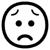 Worried Face High Contrast Element from Fluent Emoji High Contrast Set