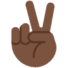Victory Hand Dark Skin Tone Element from Twemoji Emoji Set