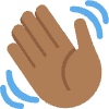 Waving Hand Medium Dark Skin Tone Element from Twemoji Emoji Set