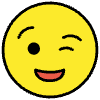 Winking Face Element from OpenMoji Emoji Set