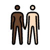 Woman And Man Holding Hands Dark Skin Tone Light Skin Tone Element from OpenMoji Emoji Set