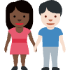 Woman And Man Holding Hands Dark Skin Tone Light Skin Tone Element from Twemoji Emoji Set