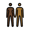 Woman And Man Holding Hands Dark Skin Tone Medium Dark Skin Tone Element from OpenMoji Emoji Set