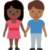 Woman And Man Holding Hands Dark Skin Tone Medium Dark Skin Tone Element from Twemoji Emoji Set