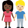 Woman And Man Holding Hands Dark Skin Tone Medium Light Skin Tone Element from Twemoji Emoji Set