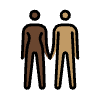 Woman And Man Holding Hands Dark Skin Tone Medium Skin Tone Element from OpenMoji Emoji Set