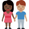 Woman And Man Holding Hands Dark Skin Tone Medium Skin Tone Element from Twemoji Emoji Set