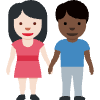 Woman And Man Holding Hands Light Skin Tone Dark Skin Tone Element from Twemoji Emoji Set