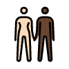 Woman And Man Holding Hands Light Skin Tone Dark Skin Tone Element from OpenMoji Emoji Set