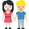 Woman And Man Holding Hands Light Skin Tone Medium Light Skin Tone Element from Twemoji Emoji Set
