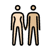 Woman And Man Holding Hands Light Skin Tone Medium Light Skin Tone Element from OpenMoji Emoji Set