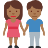Woman And Man Holding Hands Medium Dark Skin Tone Element from Twemoji Emoji Set