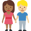 Woman And Man Holding Hands Medium Dark Skin Tone Medium Light Skin Tone Element from Twemoji Emoji Set