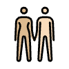 Woman And Man Holding Hands Medium Light Skin Tone Light Skin Tone Element from OpenMoji Emoji Set