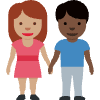 Woman And Man Holding Hands Medium Skin Tone Dark Skin Tone Element from Twemoji Emoji Set