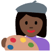 Woman Artist Dark Skin Tone Element from Twemoji Emoji Set