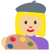 Woman Artist Medium Light Skin Tone Element from Twemoji Emoji Set
