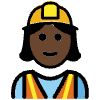 Woman Construction Worker Dark Skin Tone Element from OpenMoji Emoji Set