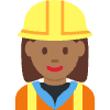 Woman Construction Worker Medium Dark Skin Tone Element from Twemoji Emoji Set