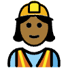 Woman Construction Worker Medium Dark Skin Tone Element from OpenMoji Emoji Set