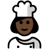 Woman Cook Dark Skin Tone Element from OpenMoji Emoji Set