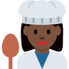 Woman Cook Dark Skin Tone Element from Twemoji Emoji Set