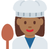 Woman Cook Medium Dark Skin Tone Element from Twemoji Emoji Set