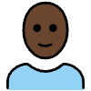 Woman Dark Skin Tone Bald Element from OpenMoji Emoji Set