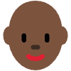 Woman Dark Skin Tone Bald Element from Twemoji Emoji Set