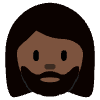 Woman Dark Skin Tone Beard Element from Twemoji Emoji Set