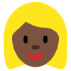 Woman Dark Skin Tone Blond Hair Element from Twemoji Emoji Set