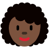 Woman Dark Skin Tone Curly Hair Element from Twemoji Emoji Set