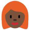 Woman Dark Skin Tone Red Hair Element from Twemoji Emoji Set