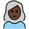 Woman Dark Skin Tone White Hair Element from OpenMoji Emoji Set