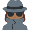 Woman Detective Medium Dark Skin Tone Element from Twemoji Emoji Set