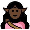Woman Elf Dark Skin Tone Element from OpenMoji Emoji Set