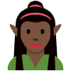 Woman Elf Dark Skin Tone Element from Twemoji Emoji Set