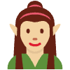 Woman Elf Medium Light Skin Tone Element from Twemoji Emoji Set