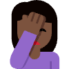 Woman Facepalming Dark Skin Tone Element from Twemoji Emoji Set