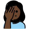 Woman Facepalming Dark Skin Tone Element from OpenMoji Emoji Set