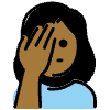 Woman Facepalming Medium Dark Skin Tone Element from OpenMoji Emoji Set