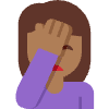 Woman Facepalming Medium Dark Skin Tone Element from Twemoji Emoji Set
