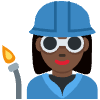 Woman Factory Worker Dark Skin Tone Element from Twemoji Emoji Set