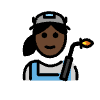 Woman Factory Worker Dark Skin Tone Element from OpenMoji Emoji Set