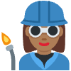 Woman Factory Worker Medium Dark Skin Tone Element from Twemoji Emoji Set