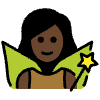 Woman Fairy Dark Skin Tone Element from OpenMoji Emoji Set
