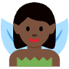 Woman Fairy Dark Skin Tone Element from Twemoji Emoji Set