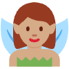 Woman Fairy Medium Skin Tone Element from Twemoji Emoji Set