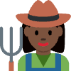 Woman Farmer Dark Skin Tone Element from Twemoji Emoji Set