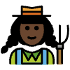 Woman Farmer Dark Skin Tone Element from OpenMoji Emoji Set